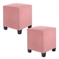 thumbnail image 1 of Uxcell 2-Pack 13" x 13" x 15" Fundas Estirables para Otomán Cuadrado de Tela de Terciopelo de Maíz Protector para Puff de Sala de Estar Interior [Rosa], 1 of 7