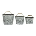 thumbnail image 6 of DecMode 10", 11", 13" Blue Metal Farmhouse Planter, 3 - Pieces, 6 of 8