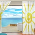 thumbnail image 4 of GZHJMY Sun Illustration Childish Watercolor Sheer Curtains Window Voile Panels Drapes Tulle Curtains, Semi Sheer Curtains 78 Inches Long for Living Room Bedroom, Set of 2 Home Decor, 4 of 4