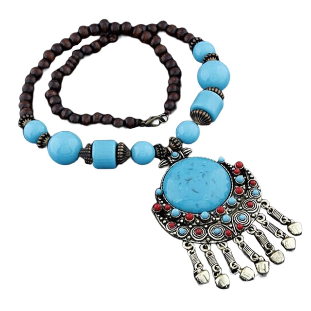 Collar bohemio Encantos Regalos Decoración larga Vacaciones personalizadas Azul