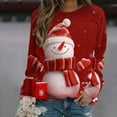 thumbnail image 2 of Xmas Snowman Sweatshirts for Women Funny Christmas Hoodies Oversized Fleece Tops Long Sleeve Crewneck Tops Warm Sweaters Lightweight Pullover Fall Winter Clothes, 2 of 4