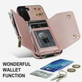 thumbnail image 4 of Phone Case for Samsung Galaxy S22 Plus S22+ 5G Wallet Cover with Screen Protector and Ring Stand Credit Card Holder Slot Crossbody Strap Cell S22+5G S22plus 22S + S 22 22+ Women Girl Rose gold, 4 of 13