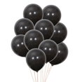 thumbnail image 1 of Globos de látex Kuyiluo, 20 unidades, 10 pulgadas, redondos, negros, de color sólido mate, para cumpleaños, bodas, fiestas de Halloween, decoración de bar., 1 of 7