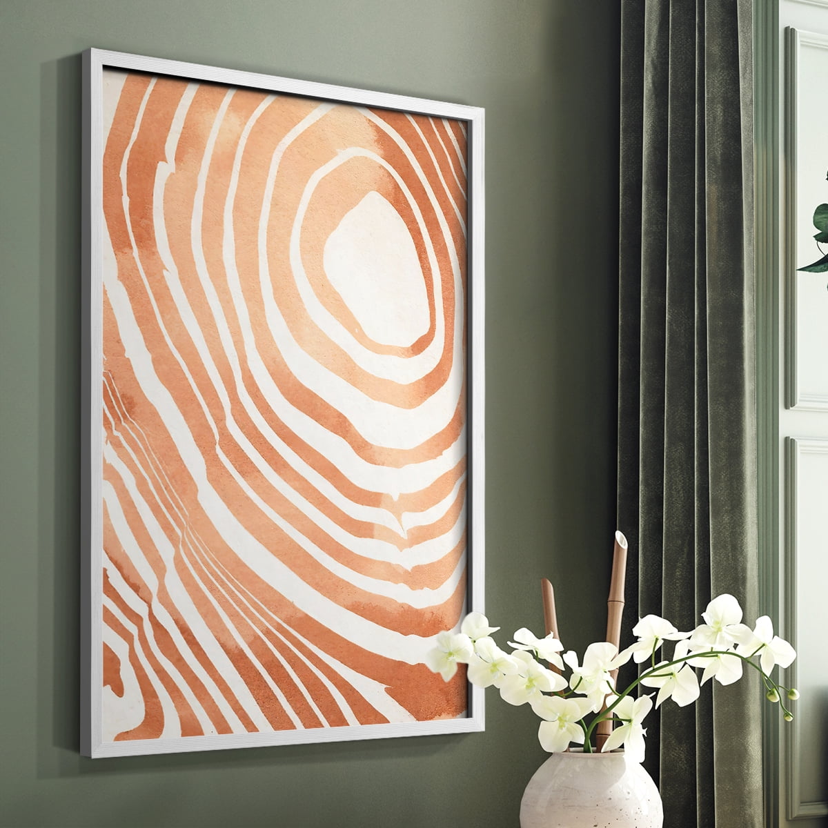 Wood Grain Suminagashi IV Framed Print - Solid Wood in Single Picture Frame Solid Wood 2 Framed Print