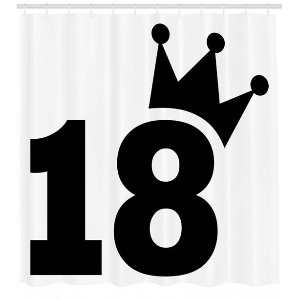 18th birthday shower curtain cartoon soccer jersey seem bold 18 number