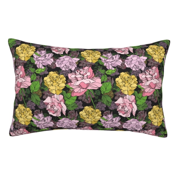 Balery Colorful Roses Funda de Cojín Estampada, Regalos para Mujeres, Regalos de Amor para Ella, Regalos para Novia o Esposa, Funda de Almohada-20"x30"