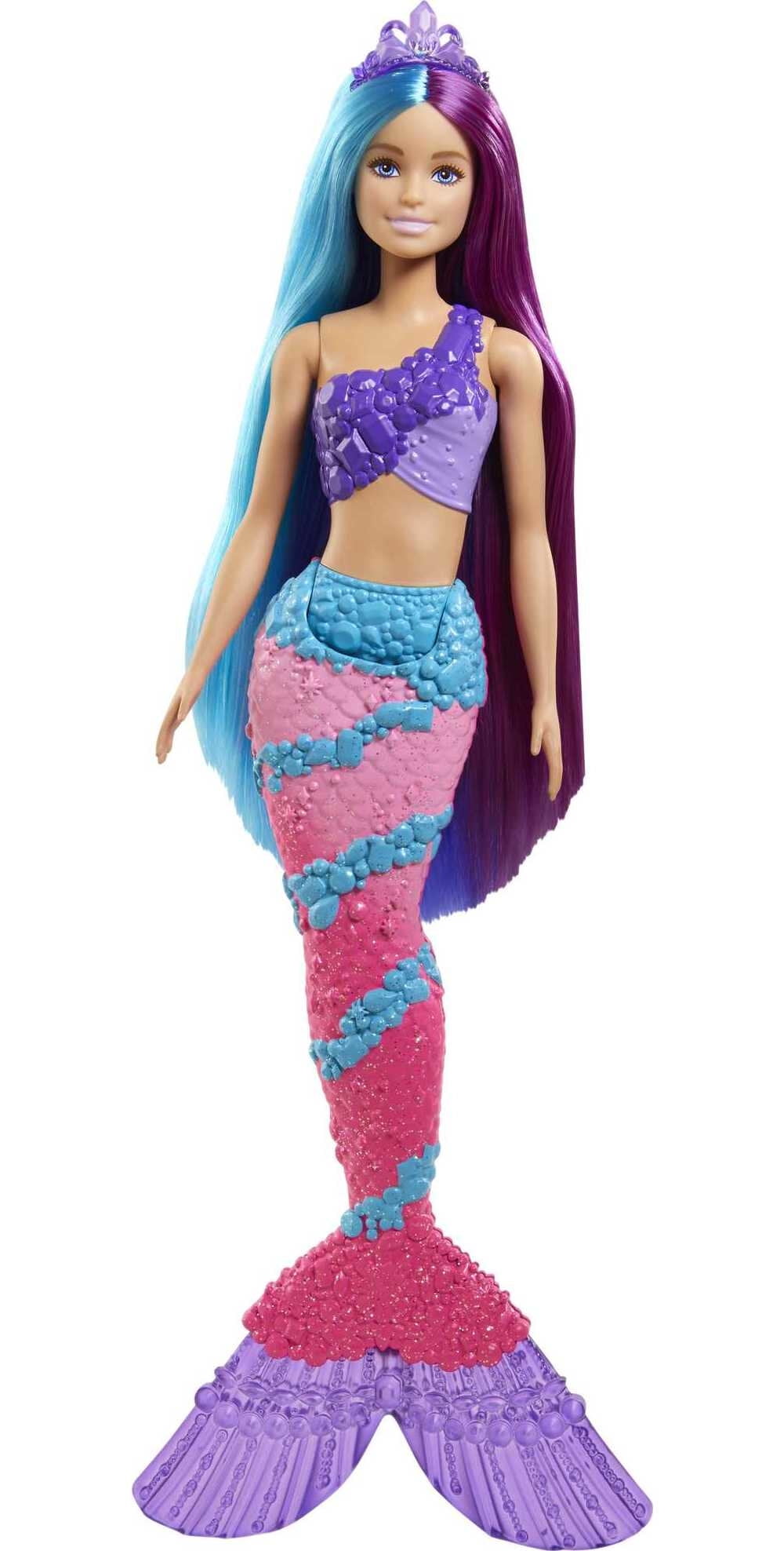 delicacy Panda so Barbie Dreamtopia Mermaid Doll (13-inch) with Extra-Long Two-Tone Fantasy  Hair, Hairbrush, Tiaras and Styling Accessories, Gift for 3 to 7 Year Olds  - Walmart.com