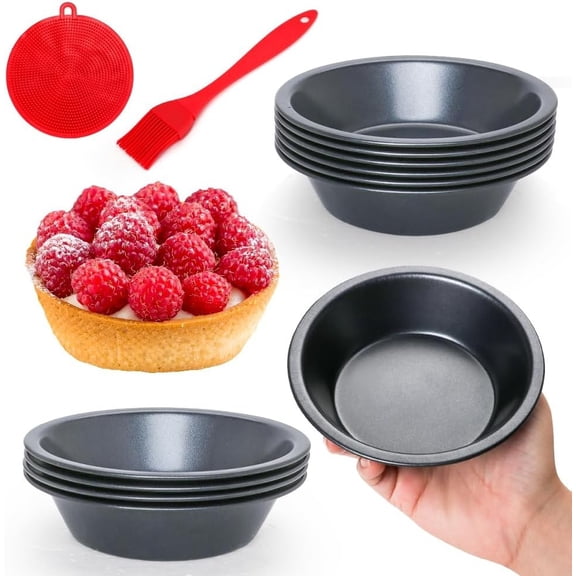 12 Pack Mini Pie Pans 5 Inch Pie Tins Reusable Round Small Pie Pans Carbon St...