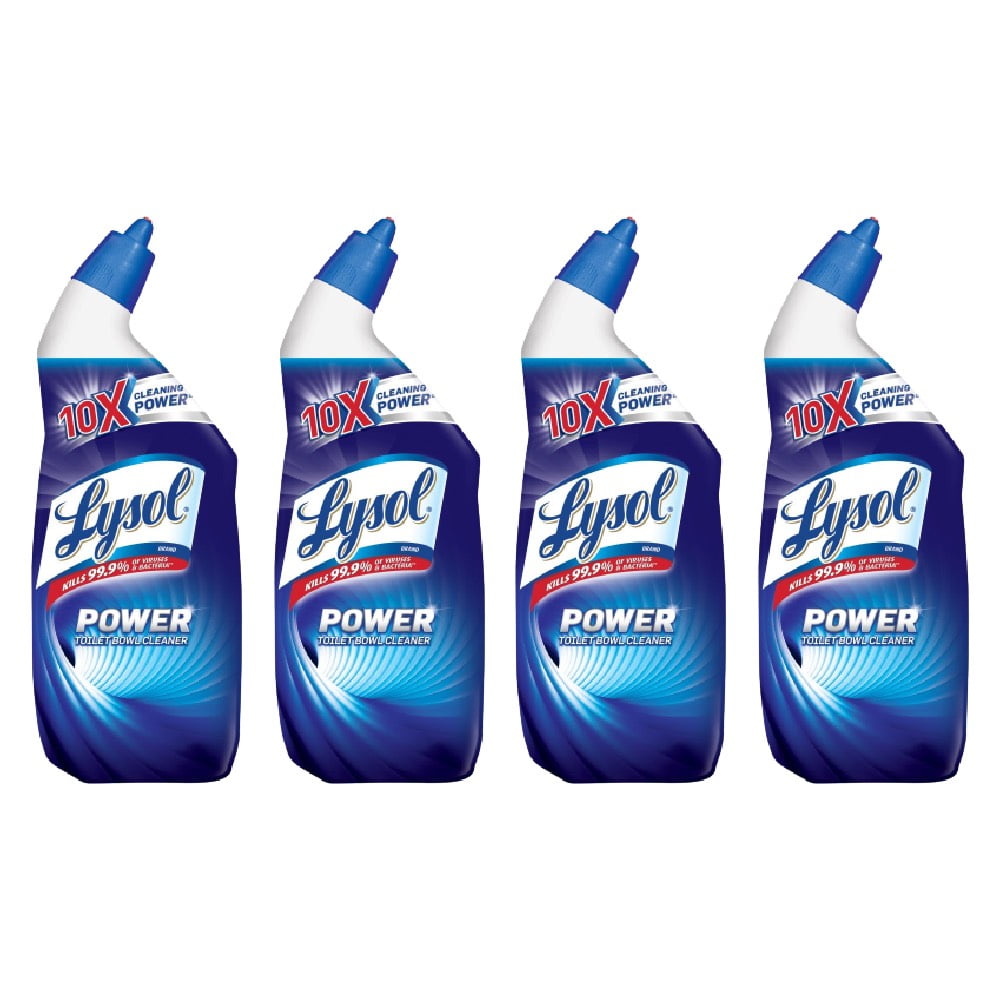 Lysol Power Toilet Bowl Cleaner Gel Disinfects 24 oz, 4 Pack