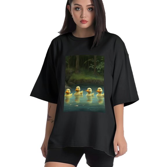 Plus Size Shirt for Women Black Tops for Women Short Sleeves Shirt for Women Duck T Shirt Crewneck Shirt for Women XS