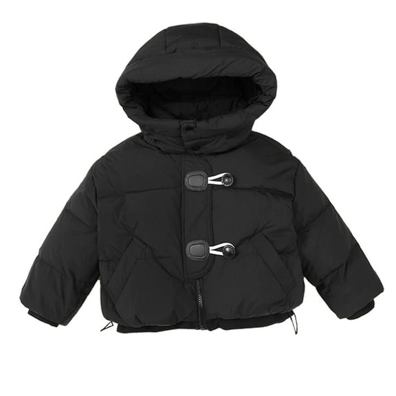 hoksml Boys Girls Hooded Winter Coat Kids Puffer Jacket with Drawstring Hem Thickened Warm Quilted Zipper Down Bubble Coat