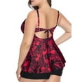 thumbnail image 3 of Rivelino Plus Size Tankini Swimsuits for Women Two Piece Flowy Bathing Suits with Shorts Tummy Control Swimwear, 3 of 7