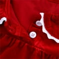 thumbnail image 3 of Zwiiyzr 6M-9Y Girls Velvet Pajama Sets Toddler Baby Kids Christmas Doll Collar Ruffled Dress Winter Solid Color Lace Trim Long Sleeved Home Wear Nightgown Clothes Dress Red, 3 of 8