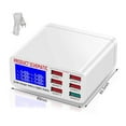 thumbnail image 1 of 6-Port USB Charger OC3.0 LCD Screen Displays Voltage and Current Fast Charging  Adapter Hub Multi Port USB Hub With Charger Dock Station with LCD Display Auto Detect Tech, 1 of 9
