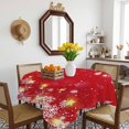 thumbnail image 3 of Red Snowflake Christmas Table Cloth Waterproof Tablecloths, Xmas Snowflake Winter Modern Art Tablecloth Dining Table Cover for Kitchen Party Tabletop Outdoor, Square Tablecloth 54x54 Inch, 3 of 9
