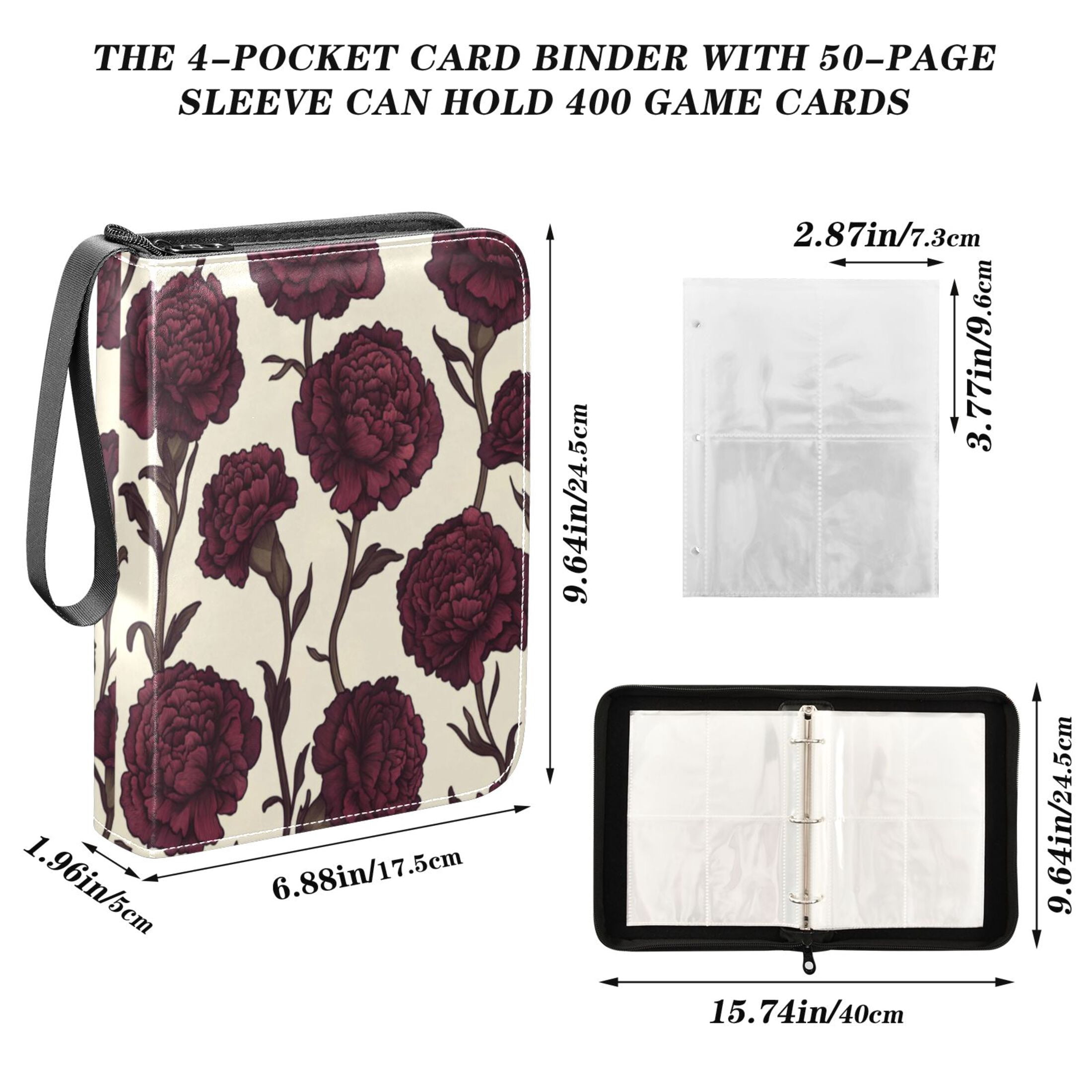zip up card binder Amazon.com: Vault X 4 Pocket Standard Strap Binder, Holds 160 Trading Cards  in 20 Side-Loading Pages (Red) : Toys & Games