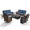 thumbnail image 3 of Opohoro 8-Piece Outdoor Conversation Set with 43" Fire Pit Table, Patio Fire Pit Set with Propane Tank Cover, Swivel Rocker Chairs and End Tables for Deck Backyard, 3 of 19