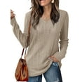 thumbnail image 3 of MOSHU Dressy Tops for Women Classic Fit Long Sleeve Shirts V Neck Lightweight Blouses Casual Tunic Womens Tops, 3 of 9