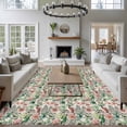 thumbnail image 3 of Spring Flowers Area Rugs 5x7 ft Vintage Hummingbird Butterflies Green Flower Washable Rug Non Slip Indoor Carpet Absorbent Floor Mat for Living Room Bedroom Dining Room, 3 of 9
