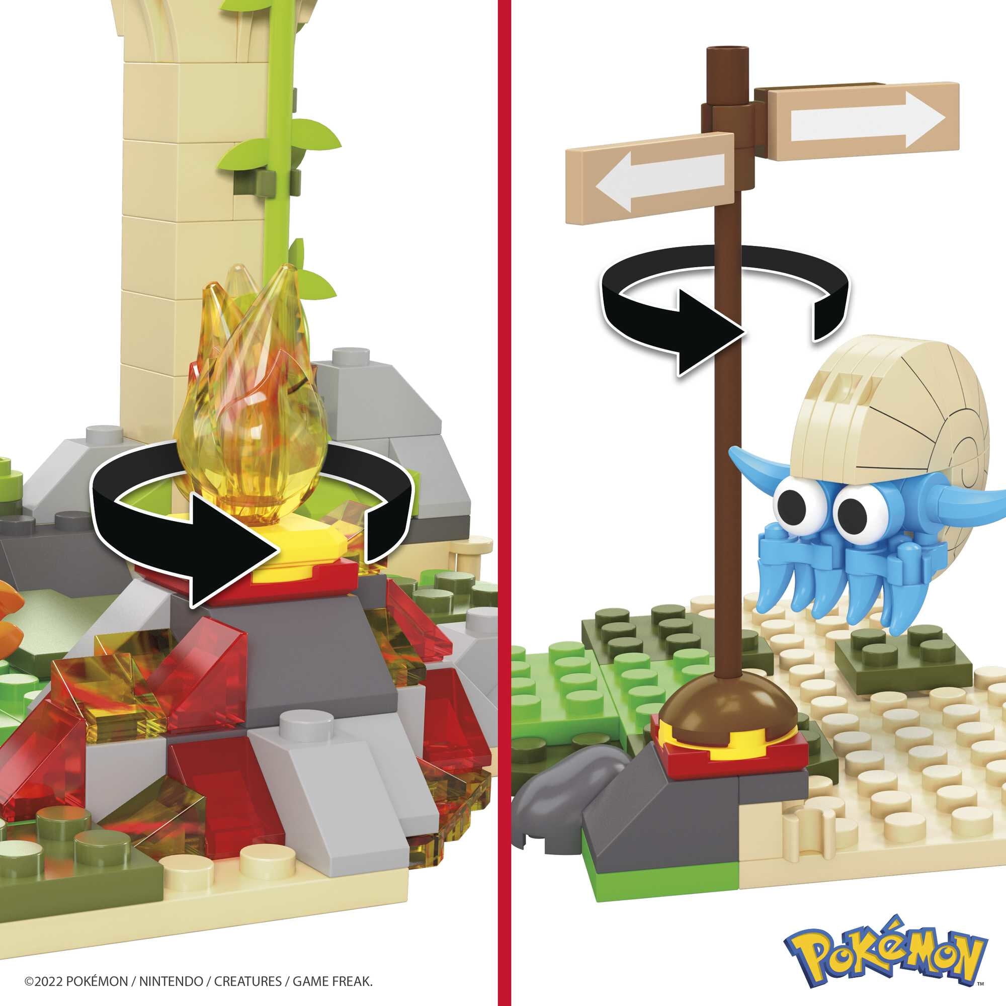 MEGA Pokemon Building Toy Kit, Jungle Ruins with 3 Action Figures (464 Pieces) for Kids