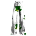 thumbnail image 4 of Gray Wide Leg Pants Wide Leg Pants Woman High Waist Floral Patterned Pants Lightweight Loose Fit Casual Colorful Trouser Imitation Jeans, 4 of 4