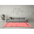 thumbnail image 3 of Ahgly Company Machine Washable Indoor Square Abstract Red Modern Area Rugs, 4' Square, 3 of 4