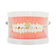 thumbnail image 2 of Unique Bargains 1 Pc Fake Grills Hip Hop Four-Leaf Flower Teeth Grillz Gold Tone, 2 of 6