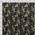 thumbnail image 3 of oneOone Cotton Jersey Black Fabric Floral & Leaves Tropical Fabric For Sewing Printed Craft Fabric By The Yard 58 Inch Wide, 3 of 4