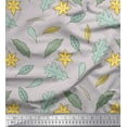 thumbnail image 1 of Soimoi Gray Cotton Cambric Fabric Leaf Floral Printed Craft Fabric by the Yard 42 Inch Wide, 1 of 3