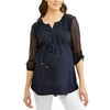 Maternity Lace Shoulder V-notch Neck Top - Available in Plus Sizes