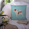 thumbnail image 3 of Carolines Treasures BB3707PW1414 Jack Russell Terrier Checkerboard Blue Fabric Decorative Pillow, 3 of 4