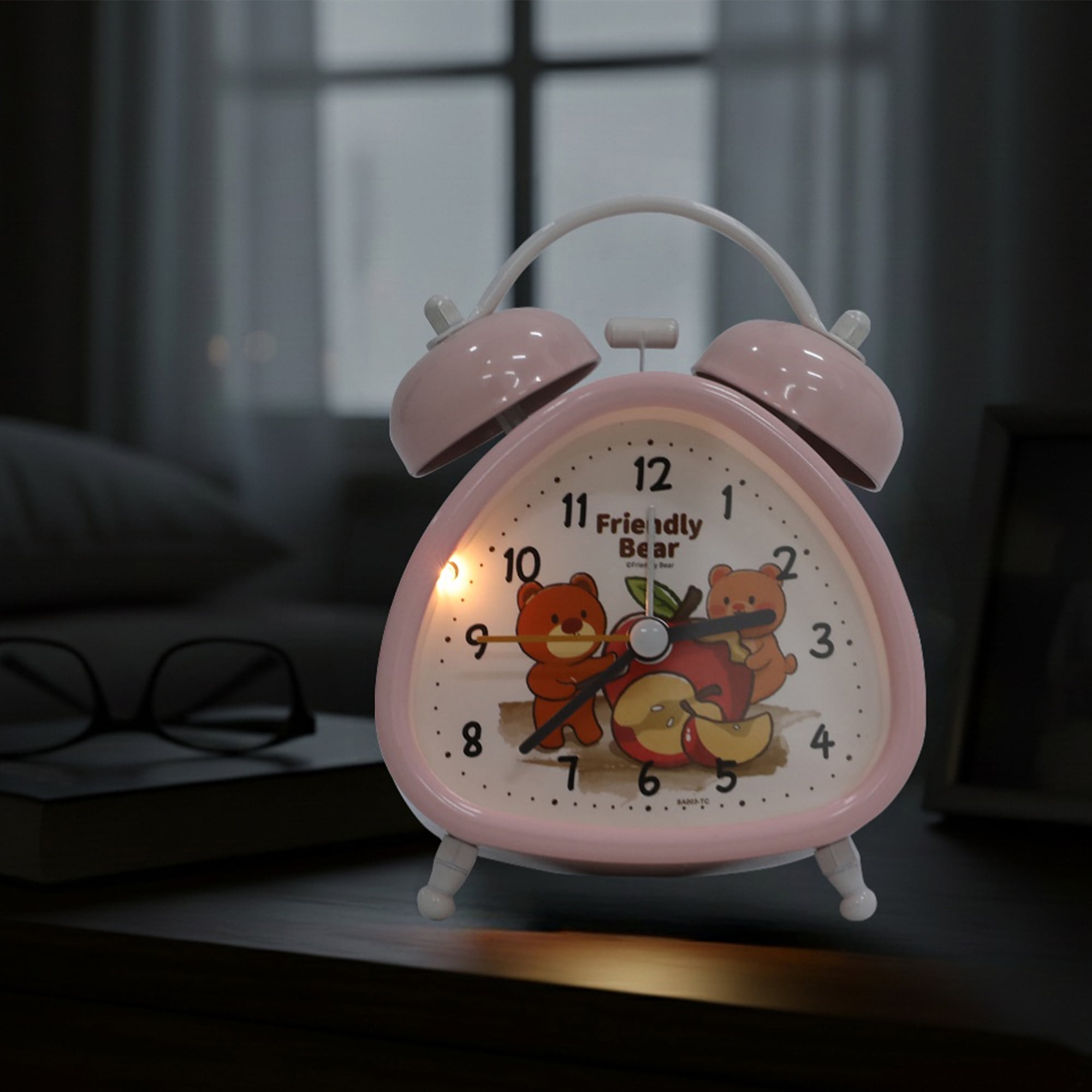 Unique Bargains Triangle Shape Alarm Clock Yellow 4.4"L x 2.2"W x 3.4"H