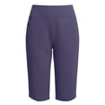 thumbnail image 4 of Dwellite Women's Bermuda Long Shorts Knee Length Capris with Pockets High Waisted Athletic Casual Shorts for Women Light Purple M, 4 of 6