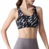 

RPVATI Women Comfort Plus Size Printed Racerback Bra Wirefree Medium Support Sports Bras Yoga Strappy Sports Bras for Women