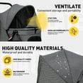 thumbnail image 3 of BestPet Pet Stroller Folding Dog Stroller 4 Wheels Cat Stroller with Large Door Curtain Ventilate Mesh Foldable Puppy Stroller for Travelling Shopping Walking Playing for Small Medium Dogs Cats, Grey, 3 of 8
