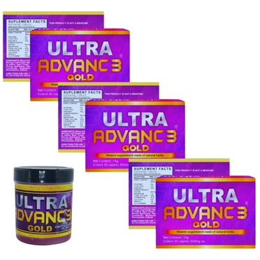 Ultra Advance Gold Ultimate Joint Support 3 Pack - Omega-3, Turmeric, Glucosamine Chondroitin Formula - Vegan, Non-GMO, 30 Caps   Ultra Advance Gel 120g: