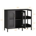 thumbnail image 5 of M optimized Buffet Sideboard Cabinet, Storage Cabinet with Glass Doors, Metal Handle, Storage Cabinet with Adjustable Shelves, Modern Sideboard Cabinet for Living Room Kitchen Dining Room, 5 of 9
