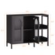 thumbnail image 5 of QinaQin Aparador moderno blanco con puertas de vidrio, cajones, jaladeras metálicas y repisas ajustables, ideal para sala, cocina o comedor, 5 of 8