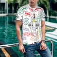 thumbnail image 6 of Lsque Stamp Set Collection Pattern Mens Polo Golf Shirts Funny Graphics Shorts Sleeve Button Shirts Baseball T-shirt-Medium, 6 of 7