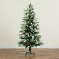 thumbnail image 3 of Nearly Natural Flocked Pre-Lit Fiber Optic Artificial Pinecone and Berries Christmas Tree, 3 of 10