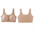 thumbnail image 5 of IFNWSV Plus Size Wireless Bras for Women Solid Color Breathable Push Up Daily Wear Smooth Support Bra Khaki 48D, 5 of 7