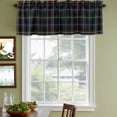 thumbnail image 3 of 2 Pack Valances for Window, Black Geometric Short Curtains for Kitchen Bedroom Living Room, Vintage Grid Plaid Colorful Lines Rod Pocket Small Window Treatment Valance Drapes 60 x 18 Inch, 3 of 8