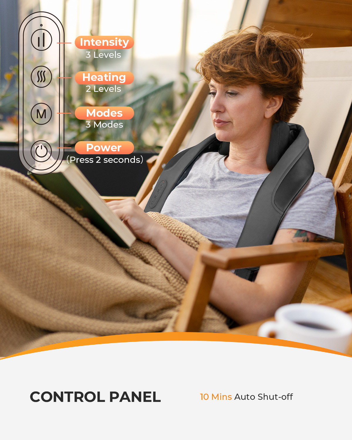 CooCoCo Cordless Neck Massager with Heat photo 3