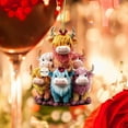 thumbnail image 4 of Wdhugt Sweet Bull Family 2D Flat Acrylic Keychain Car Rearview Mirror Accessories Backpack Decor In Acrylic Material, 4 of 6