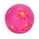 thumbnail image 4 of Pelota dispensadora de comida para mascotas, limpieza de dientes, masticar, pelota de goma lavable, juguete para cachorros, color rojo rosa, 4 of 5