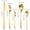 gold, variant on Aoqianlan Banquet Events Steak Cutlery Set Natural,Gold,Rose Gold,Iridescent,Black Smooth Polished Edges Complete 5-Piece Set Silver