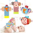 thumbnail image 1 of Ballery Baby Wrist and Foot Rattle Rattle, 4Pcs Foot and Wrist Rattle Set Baby Rattles Wrist and Foot Rattle Montessori Education Toys for 0-6 Months, 1 of 5