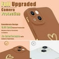 thumbnail image 2 of Compatible with iPhone 13 Case 6.1 inch for Women Girls, Cute Luxury Heart [Soft Anti-Scratch Full Camera Lens Protective Cover] Girly Silicone Girly Phone Case for iPhone 13-Brown, 2 of 13