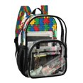 thumbnail image 2 of Ttyddzy Clear Backpack Heavy Duty PVC Transparent Backpack for College Workplace, Color Puzzle Tile, 2 of 8