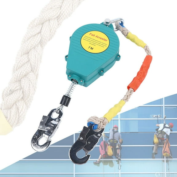 Miumaeov 23ft 330LBS Self Retracting Lifeline Fall Arrester Fall Protection Tool Alloy Steel with Hook & Rope